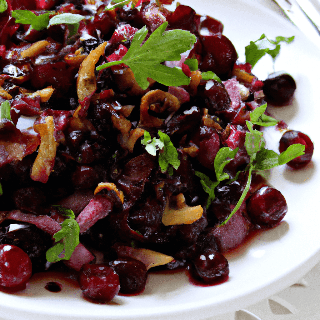Cranberry Balsamic Vinaigrette with a Twist Representation of a cookedCranberry Balsamic Vinaigrette with a Twist