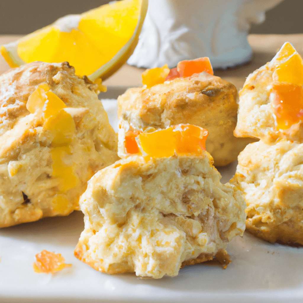 Delicious Orange Glazed Tropical Fruit Scones Representation of a cookedDelicious Orange Glazed Tropical Fruit Scones
