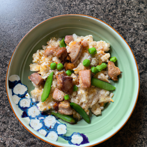 Pork And Snow Pea Fried Rice Representation of a cookedPork And Snow Pea Fried Rice