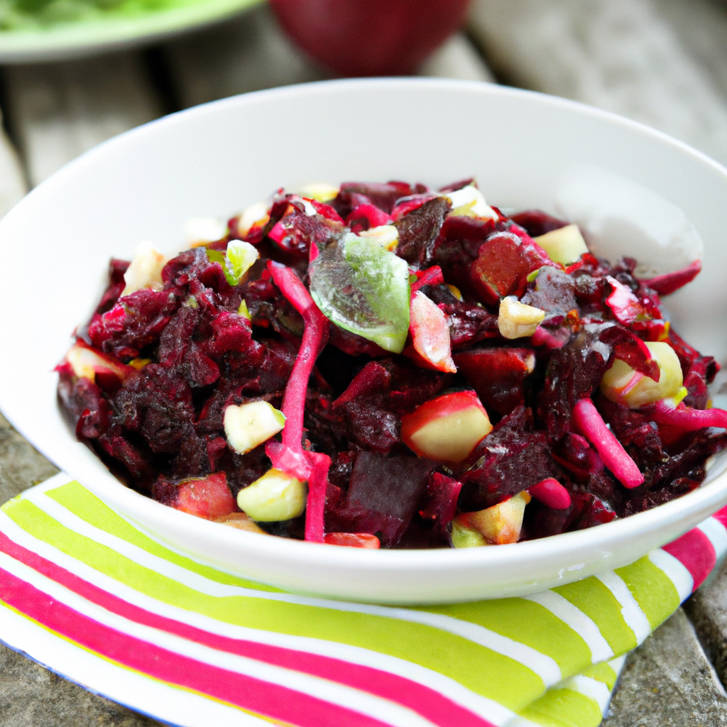 Raw Beet Salad With Apples And Raisins Representation of a cookedRaw Beet Salad With Apples And Raisins