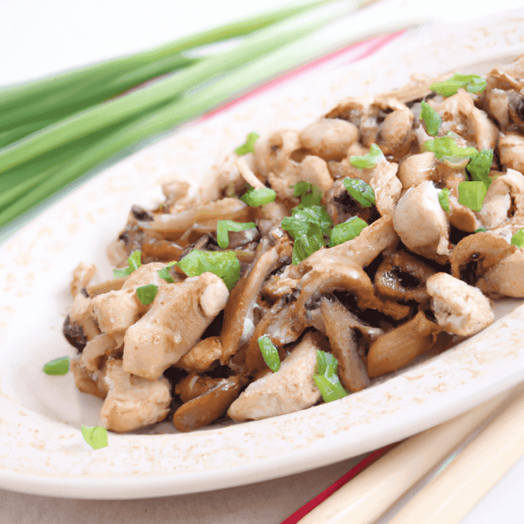 Saute of Chicken, Leeks and Mushrooms Representation of a cookedSaute of Chicken, Leeks and Mushrooms