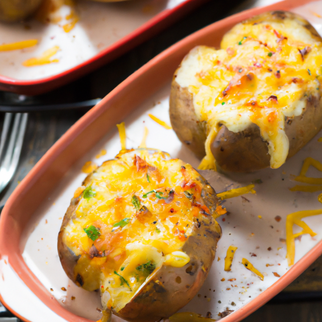 Twice Baked Potatoes With Cheese Representation of a cookedTwice Baked Potatoes With Cheese
