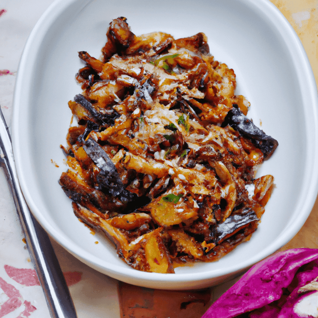 Vegetarian Korean Cabbage Eggplant Salad