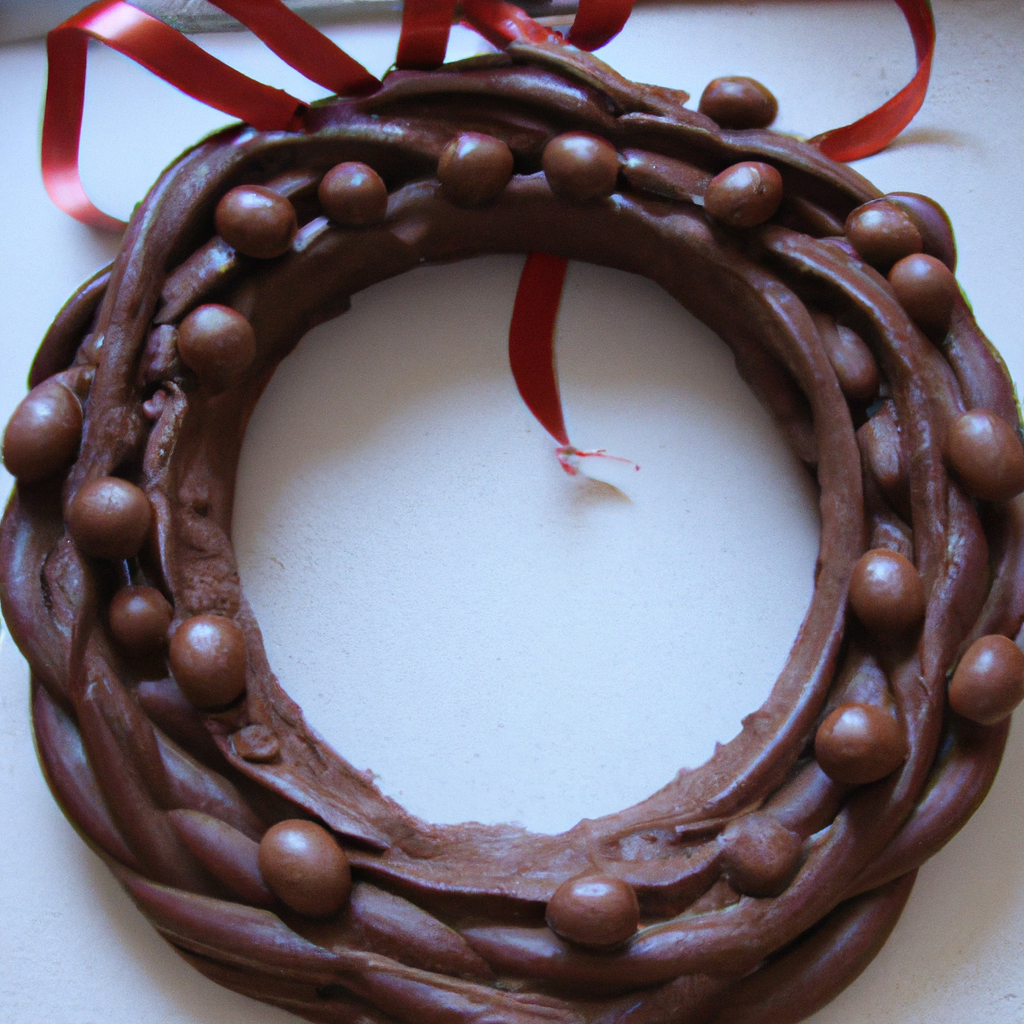 Delicious Chocolate Wreath Representation of a cookedDelicious Chocolate Wreath