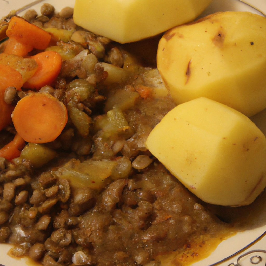 Delicious Lentils and Potatoes Representation of a cookedDelicious Lentils and Potatoes