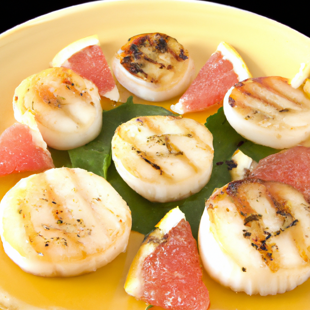 Grilled Sea Scallops and Grapefruit – A Fabulous Low Fat Meal Representation of a cookedGrilled Sea Scallops and Grapefruit – A Fabulous Low Fat Meal