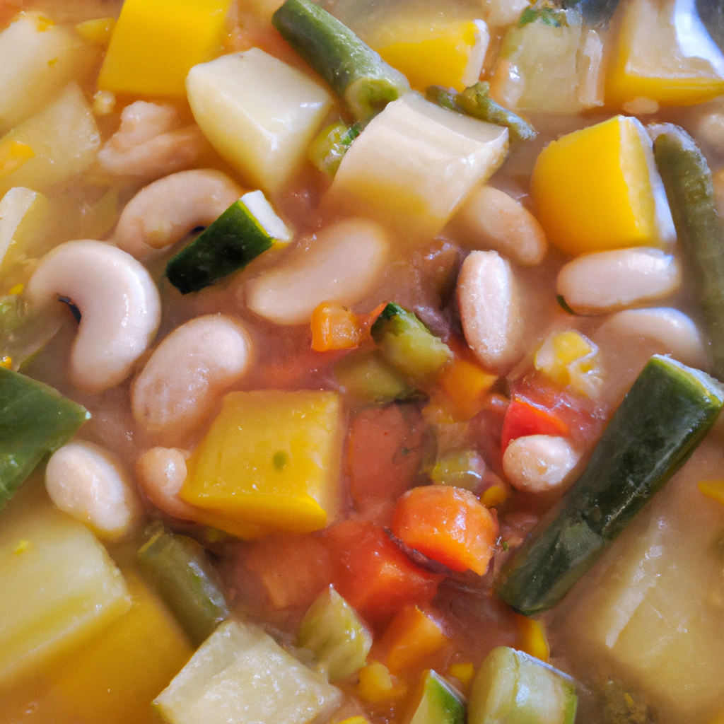 Healthy and Delicious Minestrone, Chunky Style Representation of a cookedHealthy and Delicious Minestrone, Chunky Style