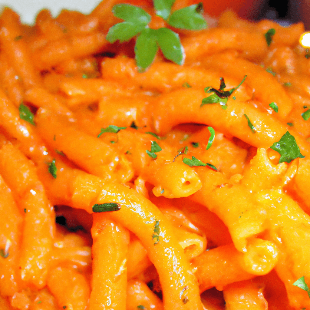 Spicy Carrot Pasta Representation of a cookedSpicy Carrot Pasta
