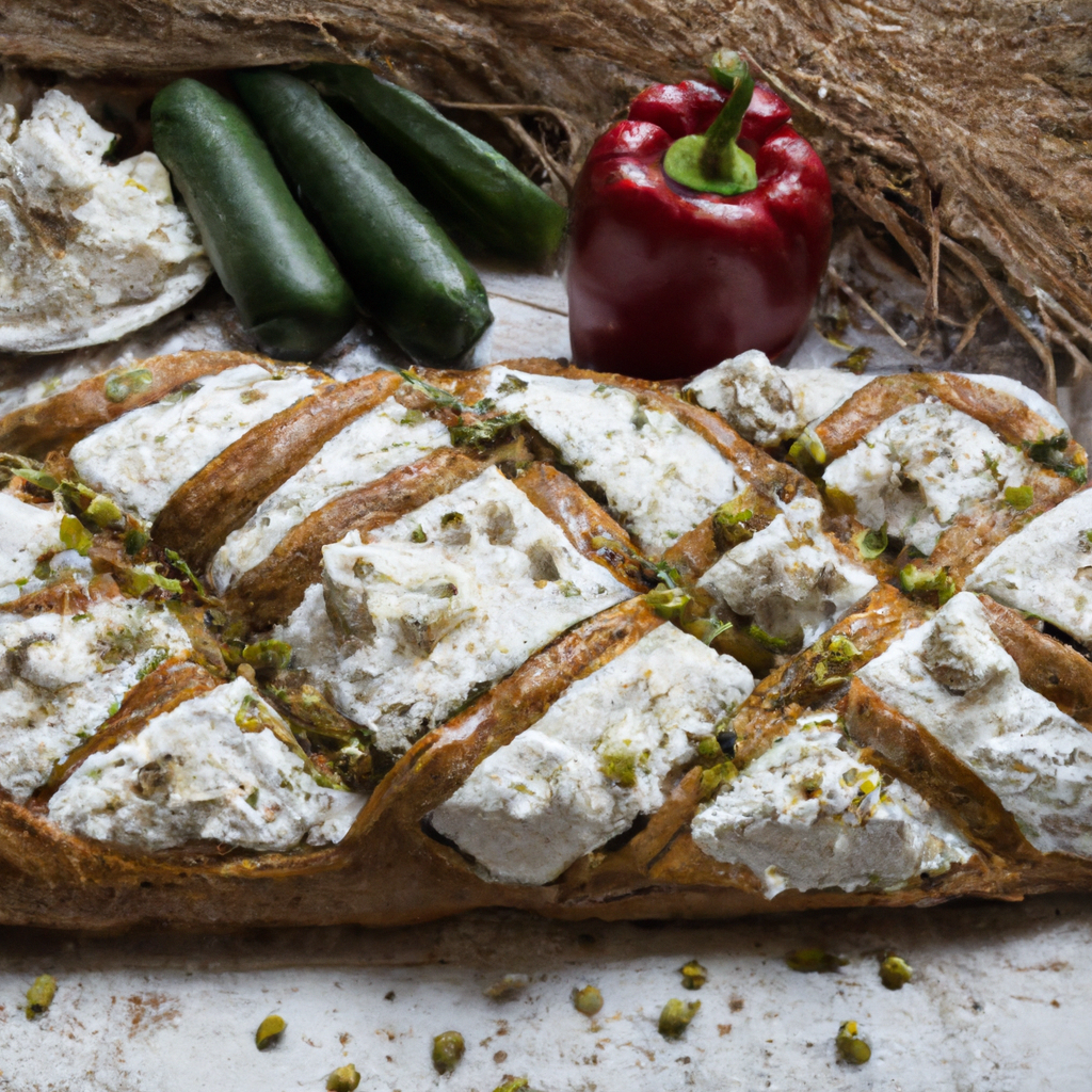 Unique Feta Cheese and Cucumber Greek New Year’s Bread Representation of a cookedUnique Feta Cheese and Cucumber Greek New Year’s Bread