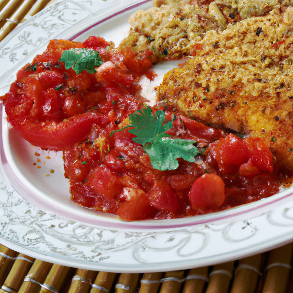 Cumin Crusted Chicken with Tomato Relish Representation of a cookedCumin Crusted Chicken with Tomato Relish