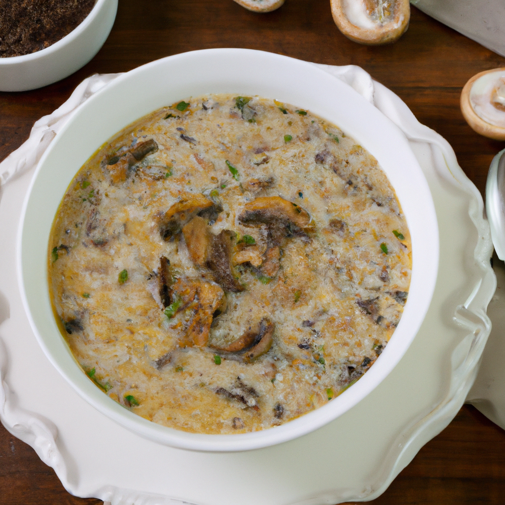 Healthy Creamy Wild Rice and Mushroom Soup Recipe Representation of a cookedHealthy Creamy Wild Rice and Mushroom Soup Recipe