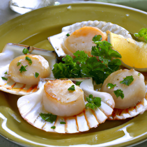 Citrus Scallops with Garlic and Parsley Representation of a cookedCitrus Scallops with Garlic and Parsley