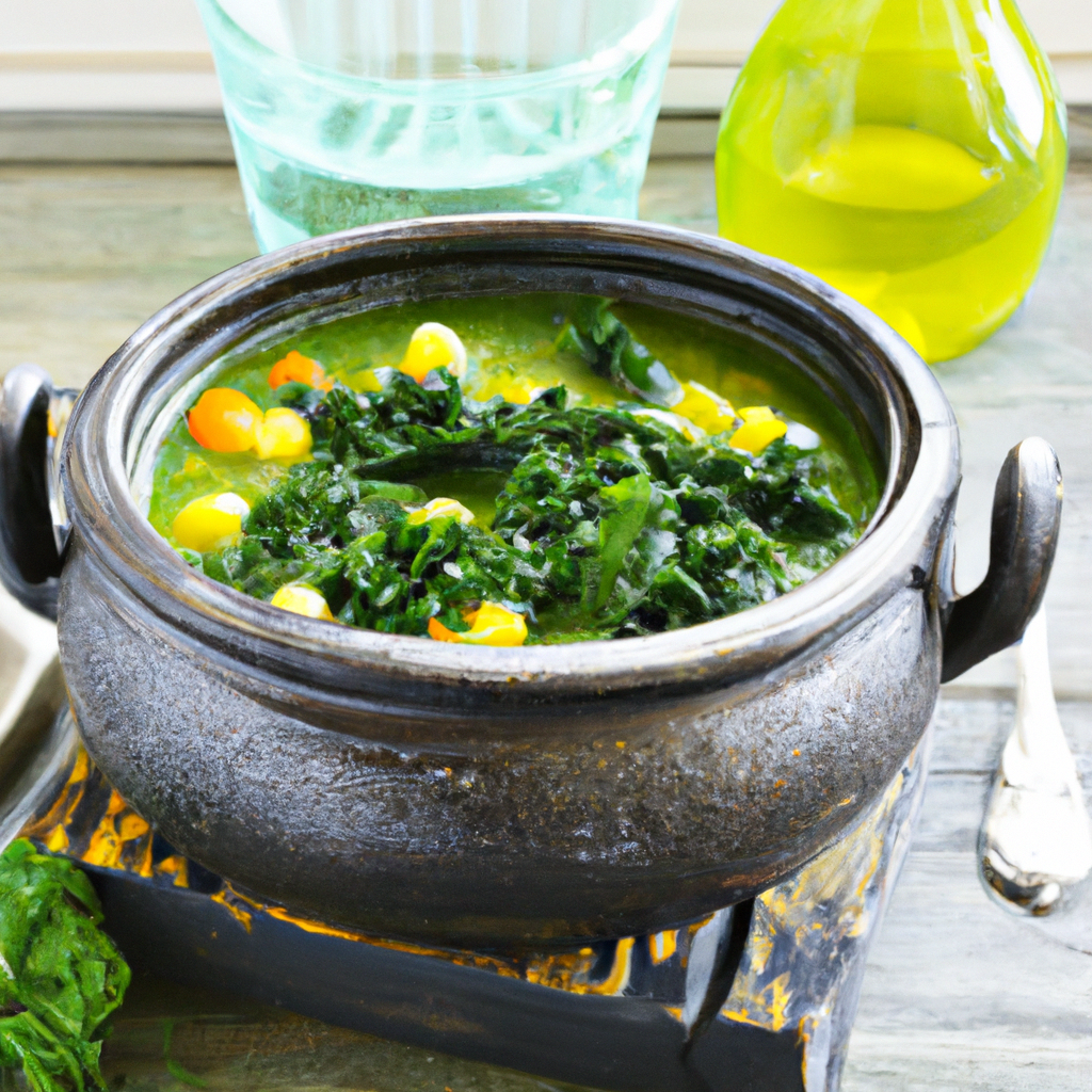 Corn and Kale Stew – A Delicious Vegetarian Soup Representation of a cookedCorn and Kale Stew – A Delicious Vegetarian Soup