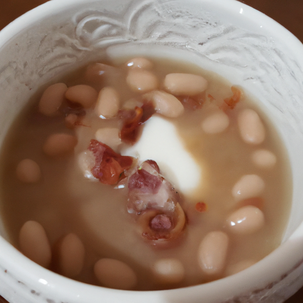 Delicious Bean and Bacon Soup Representation of a cookedDelicious Bean and Bacon Soup