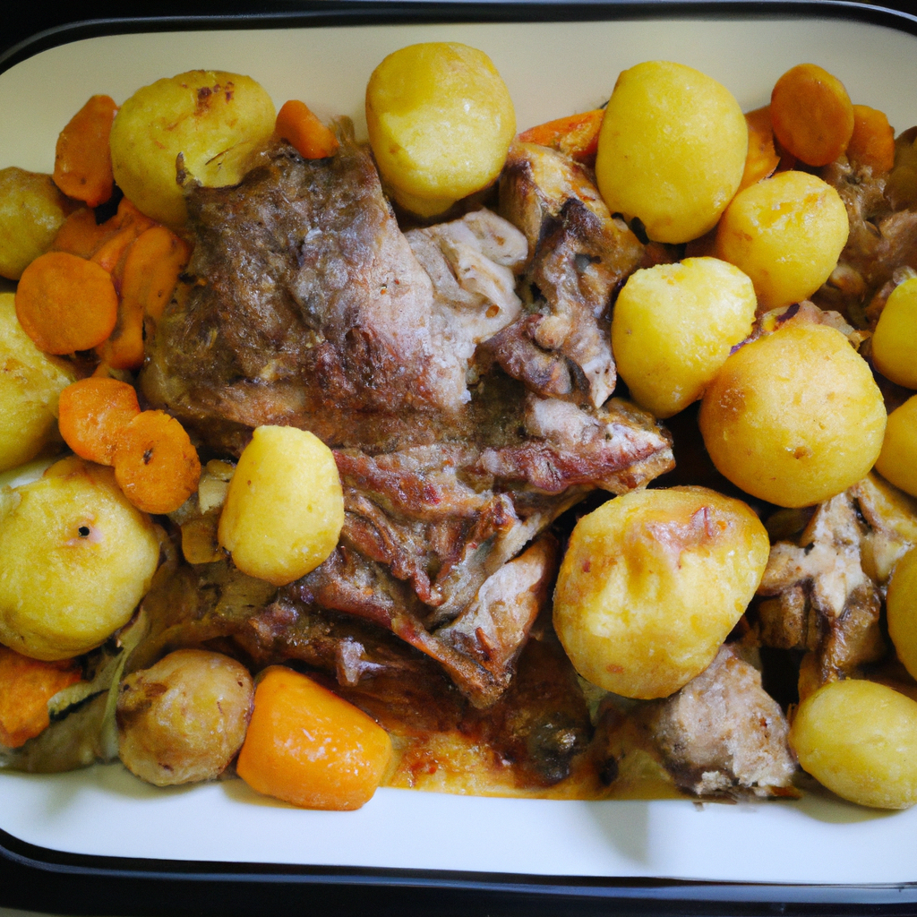 Delicious Oven-Baked Meat and Potato Dinner Representation of a cookedDelicious Oven-Baked Meat and Potato Dinner