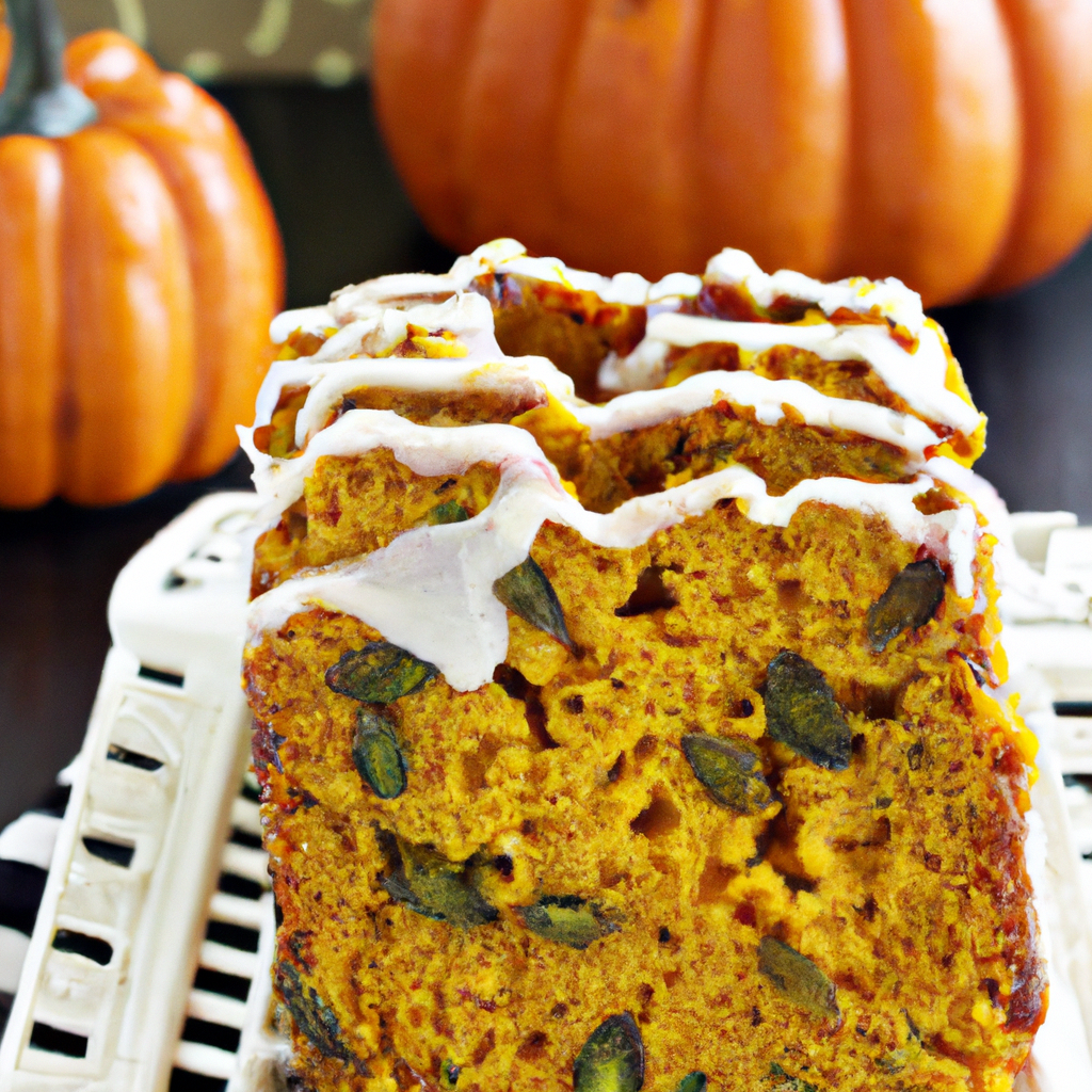 Glazed Pumpkin Chip Bread Representation of a cookedGlazed Pumpkin Chip Bread