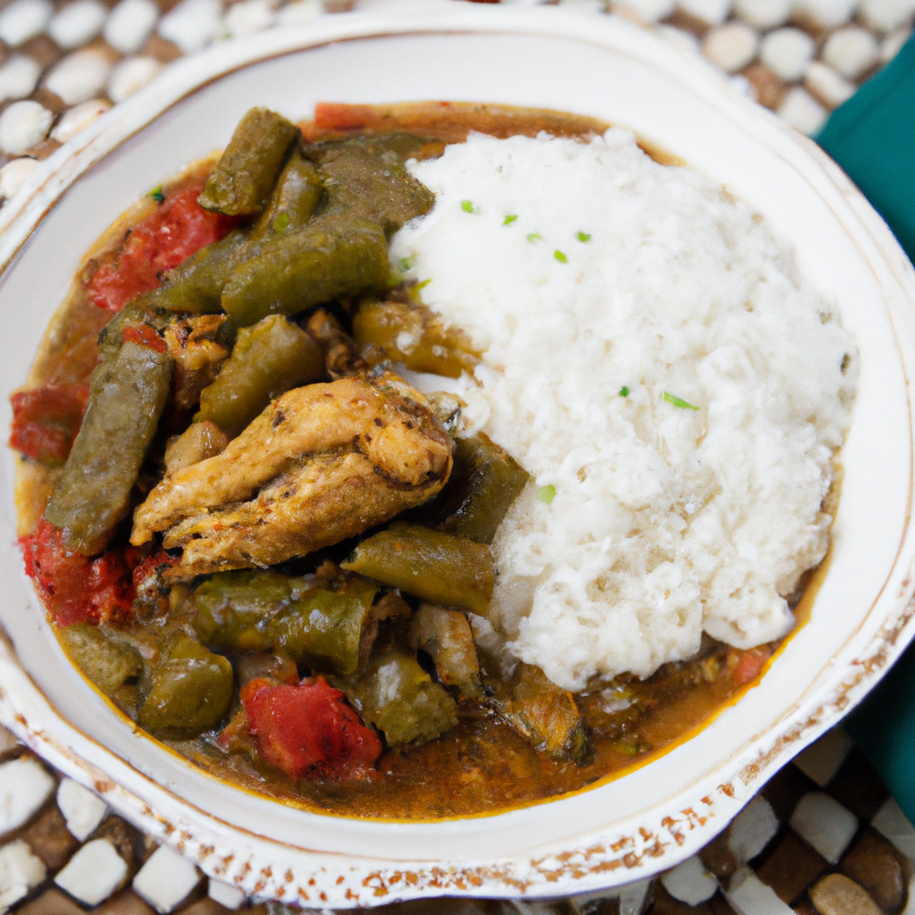 Healthy Okra, Chicken & Crab Gumbo with Rice Representation of a cookedHealthy Okra, Chicken & Crab Gumbo with Rice
