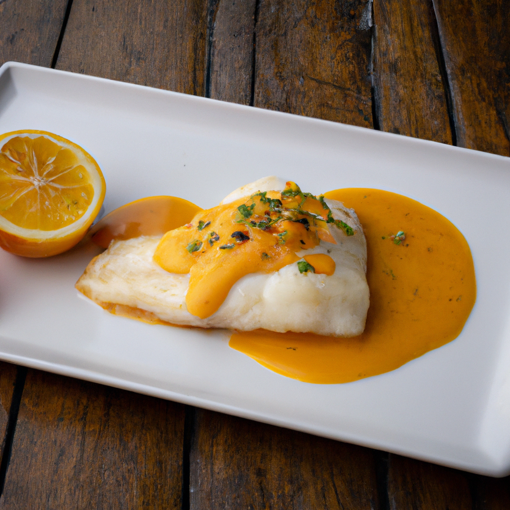 Orange Roughy with Orange Sauce Representation of a cookedOrange Roughy with Orange Sauce