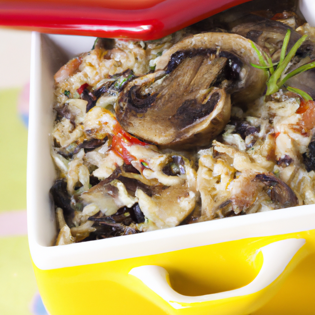 Orzo and Portobello Casserole Representation of a cookedOrzo and Portobello Casserole