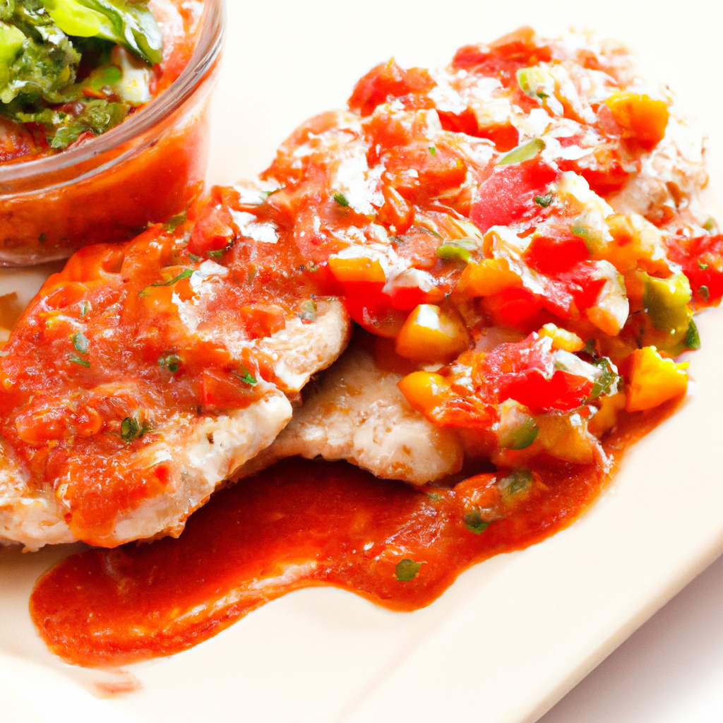 Pork Chops with Salsa Representation of a cookedPork Chops with Salsa