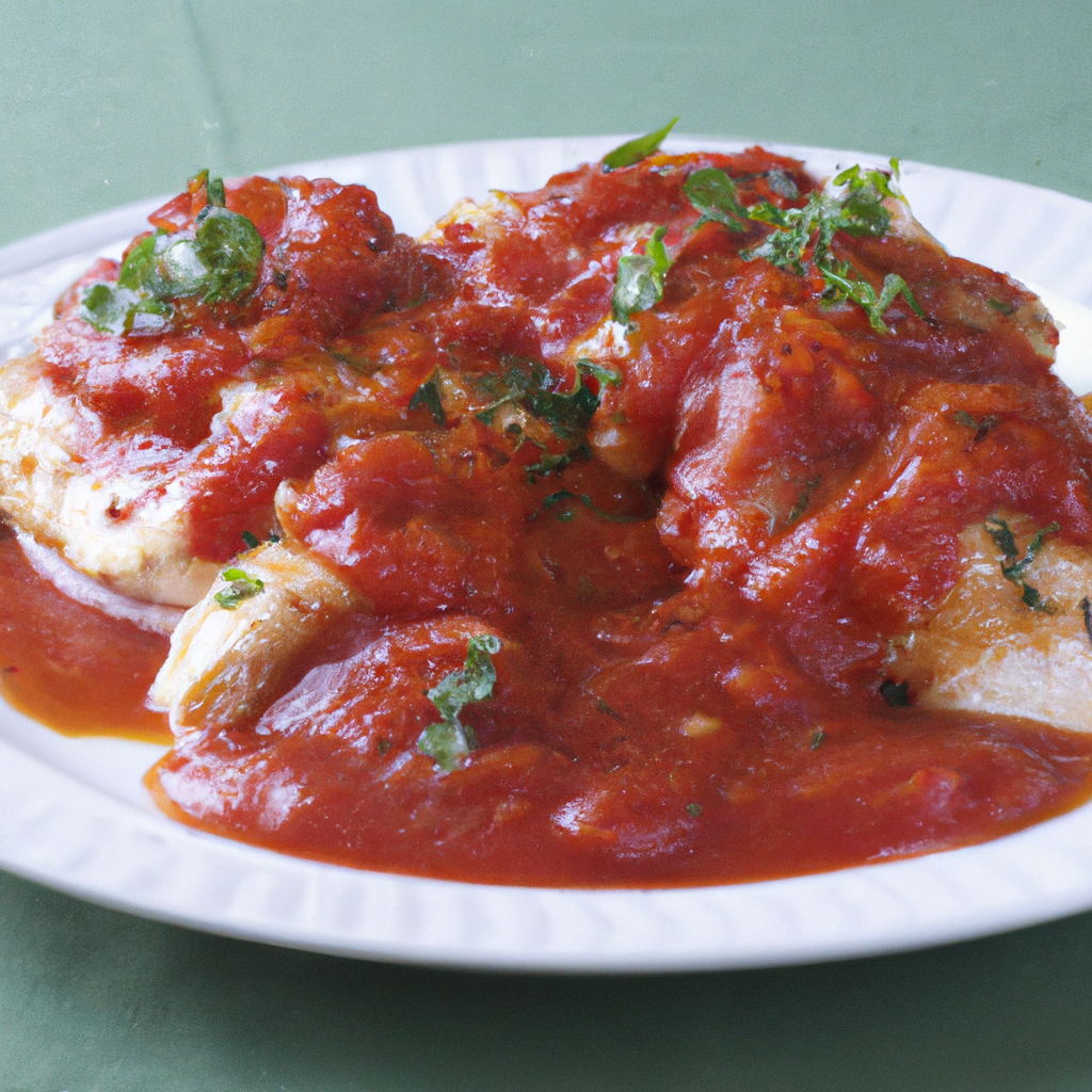 Sauteed Chicken Breasts with Tomato Sauce Representation of a cookedSauteed Chicken Breasts with Tomato Sauce